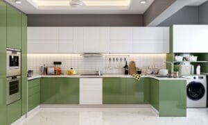Modular kitchen in miyapur with modern lighting