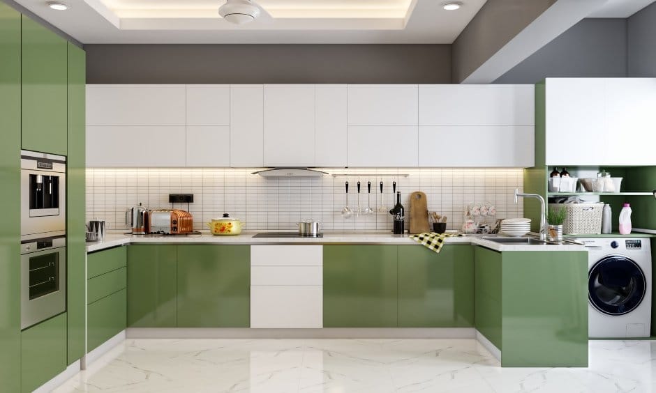 Modular kitchen in miyapur with modern lighting
