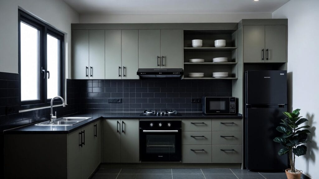 L shape modular kitchen design in Gachibowli