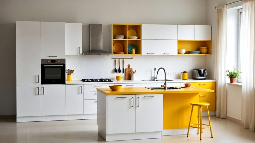 Straight modular kitchen design in Gachibowli