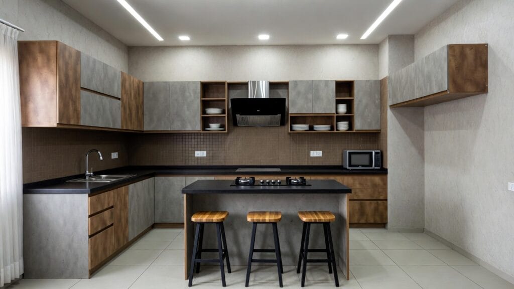 Island modular kitchen design in Gachibowli